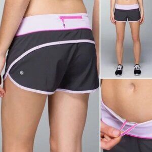 Lululemon Run: Speed Short *4-way Stretch, 2.5”, in Soot/Pretty Purple, size 6